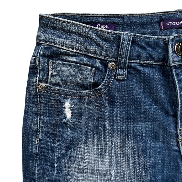 Vigoss Distressed Embellished Jean Capris Sz.‎ 0 - Picture 5 of 15